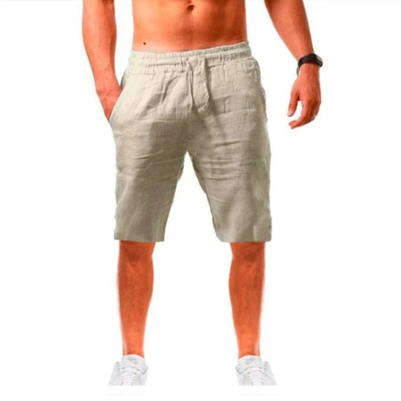 Casual Shorts Summer Men Loose Five Inch Short Pants Cotton Linen Thin Breathable Soft Beach Daily Outdoor Sports Bottoms