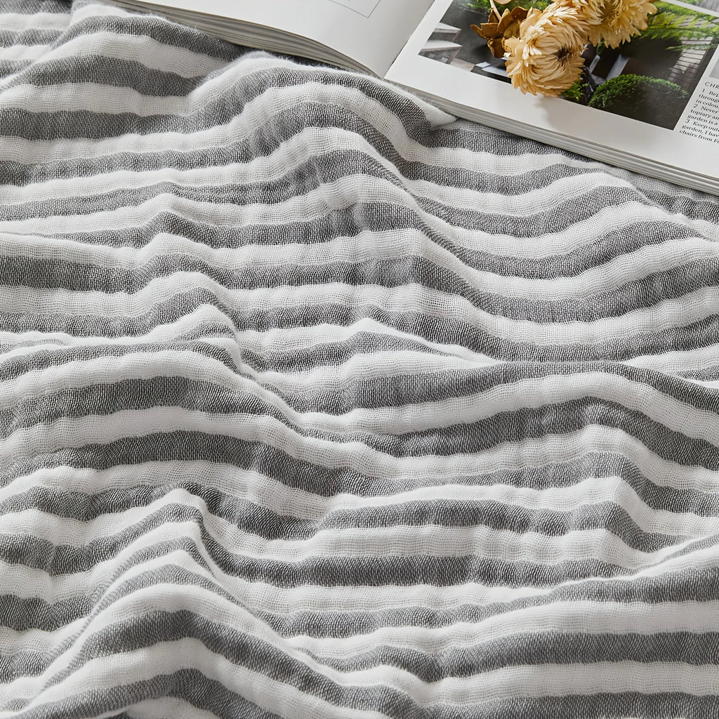 100% Cotton Muslin Blanket Breathable & Lightweight for Couch Bed, Holiday Gift, Machine Washable Cooling Summer Blanket for Hot Sleepers Multipurpose for Picnic Trip Gift for Mom