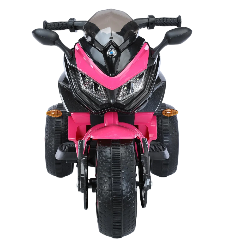 Kids Motorcycle Ride-On Motorcycle 3-Wheels Battery Powered Motorbike  Rechargeable 12 V kids  ride on toy with PU seat Training  Wheels/manual throttle/ drive by hand /Lighting  wheels