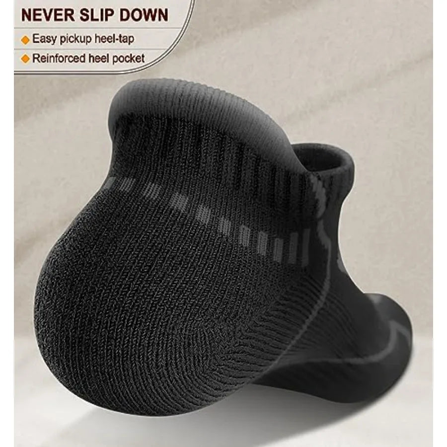BULLIANT Men Running Socks 6Pairs-Ankle Athletic Socks Wicking Cushioned for Men Walking-Arch Compression Support
