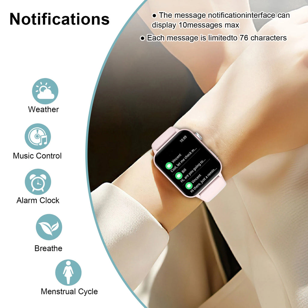 1.85‘’ HD Screen Smartwatch Health Monitoring 100+ Sport Modes Fitness Tracking Bluetooth Smart Watches for Men Women Gifts