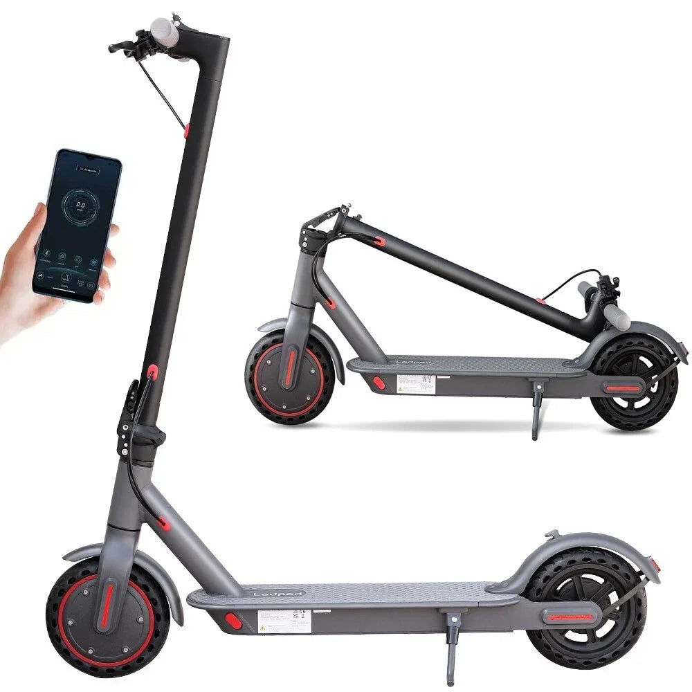 8.5'' Electric Scooter 350W Motor 36V 10.5Ah Battery 19mph Max Speed 21miles Max Range Smart APP Control Scooter Shock-absorbing Anti-skid Folding Waterproof E-Scooter for Adults