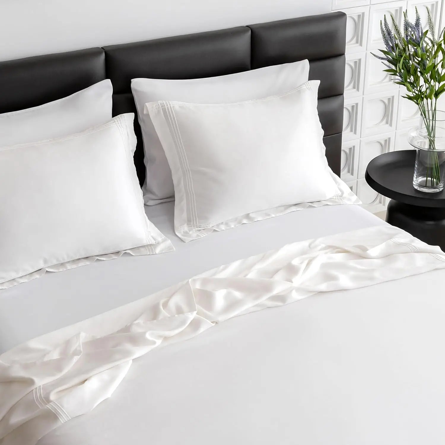Simple&Opulence 100% Eucalyptus Lyocell Tencel Duvet Cover Set Cooling Breathable Soft Silky