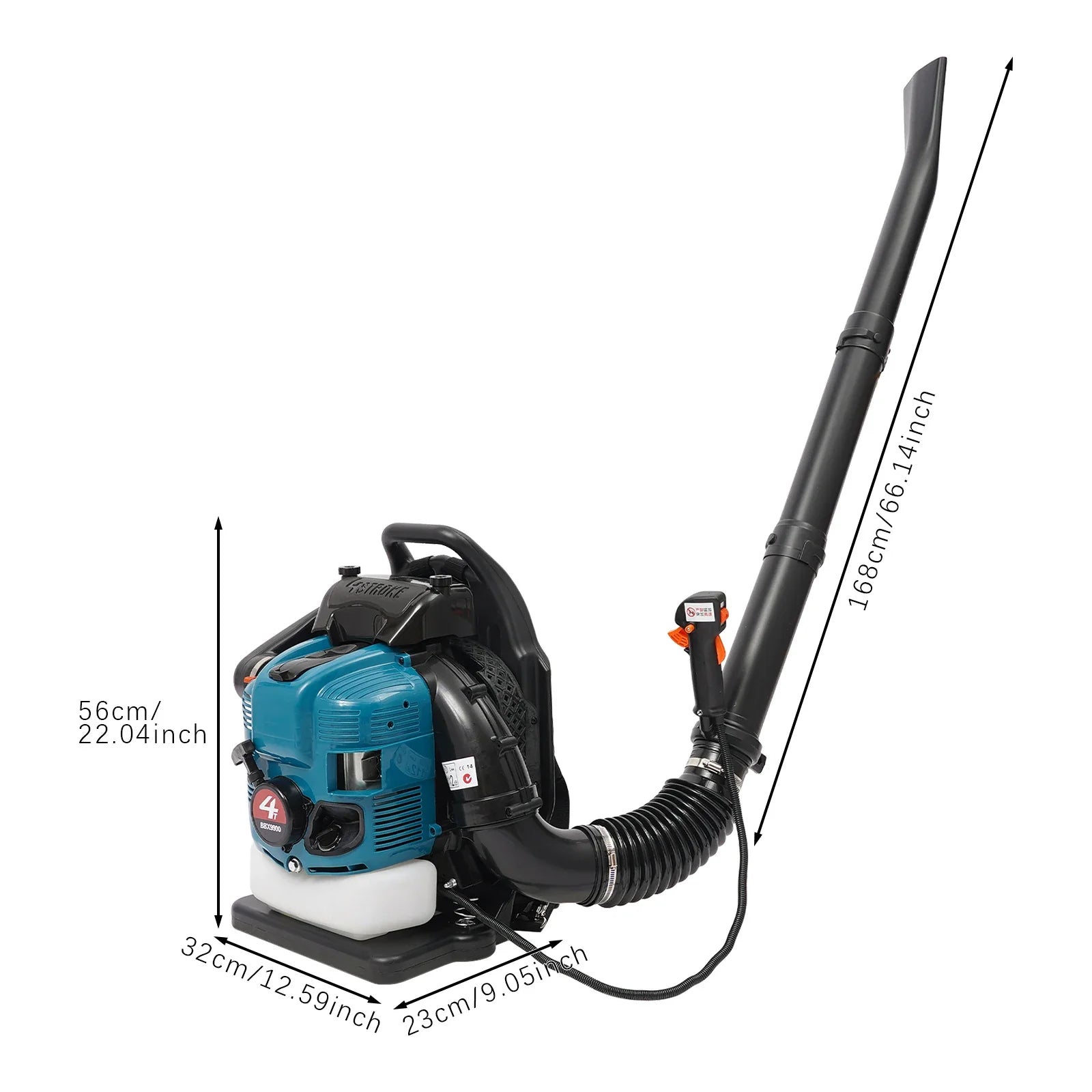 Petrol Backpack Leaf Blower 75.6 CC 4-Stroke Engine A Powerful Sweeper Machine And Cordless Garden Tool For Lawn Care Yard Debris And Snow Cleaning