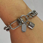 1 Pc Silver Oval Bracelet With A-Z26 Letter Necklace, Unique And Exquisite Style, Suitable For Festivals And Daily Wear