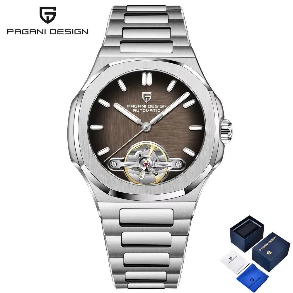 2026 New PAGANI DESIGN Men's Watches Rose Gold Luxury Automatic Watch For Men Tourbillon Mechanical Watch AR Sapphire Clock Gift