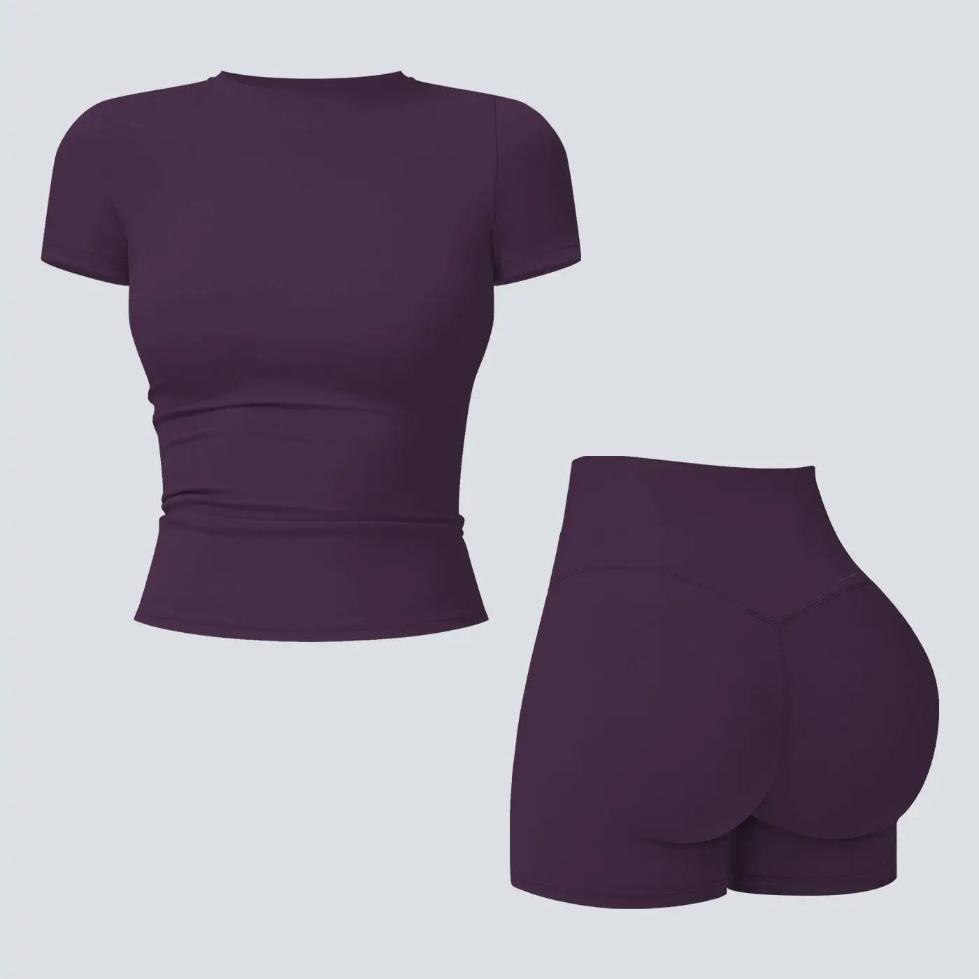 Tenwolf Women's 2 Piece Yoga Set Boat Neck Backless Tank Top High Waist Tummy Control Gym Fitness Activewear Quick-Dry Breathable Workout Clothes Athletic Sportswear
