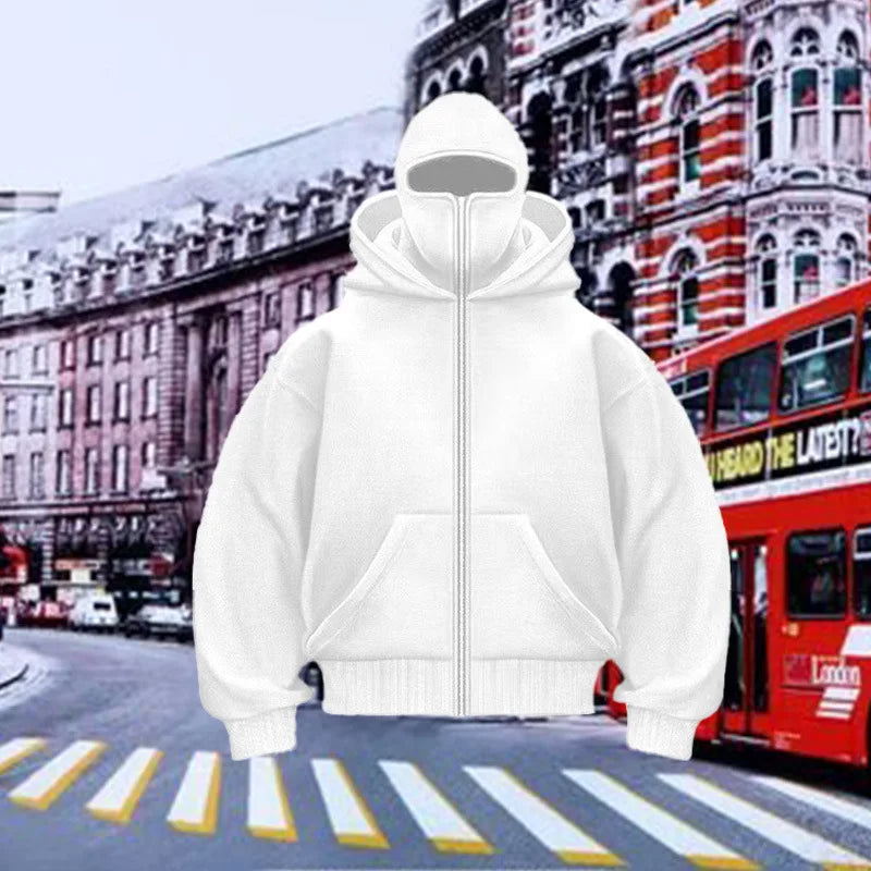 New Trendy Brand Sweatshirt Jacket for Spring & Autumn, Unisex Loose Fit Hoodie with Double Hood Design