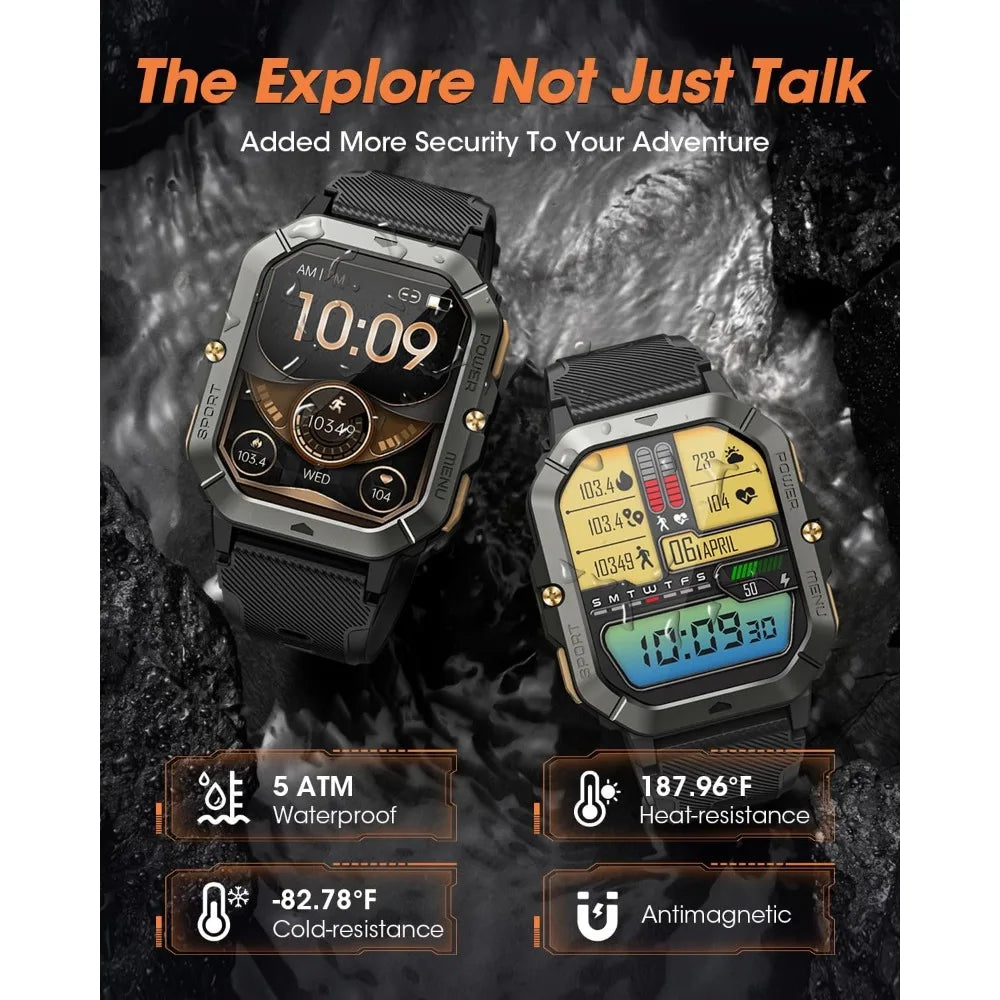 Call & Fitness Tracking Watches for Men, Compatible with Android/iPhone, Waterproof & Health/Sports Features