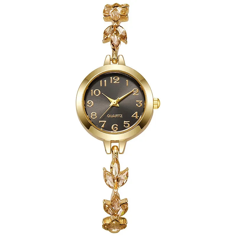 Elegant Women Watches Luxury Rhinestone Bracelet Bracelet Quartz Watch Reloj Mujer Girls Clock Gift（Without Box）