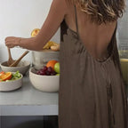 Pleated Halter Maxi Dress Elegant Women Dress Long Halter Sleeveless Backless Pleated Loose Beach Party Summer