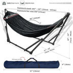 Durable 600 lbs Capacity Hammock with Stand, 20s Set Up, 3-Year Warranty, 2-Person Portable Camping Hammock, No Screws, Premium