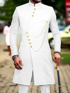 Men's fashion luxury two pendant chain dress two-piece set