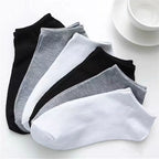 5 Pairs Women's Summer No-Show Socks - Breathable Cotton Low-Cut Socks, 3 Solid Colors for Effortless Outfits & Cool Comfort