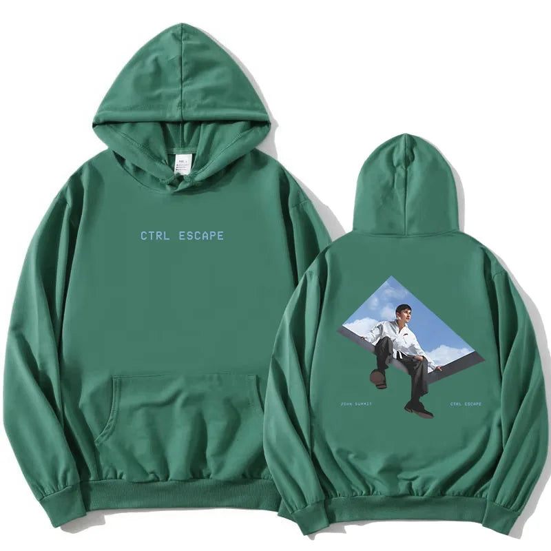 JOHN SUMMIT CTRL ESCAPE Hoodies Fashion Singer Design Graphic Print Pullovers Women Men Clothing Casual Fleece Hooded Sweatshirt