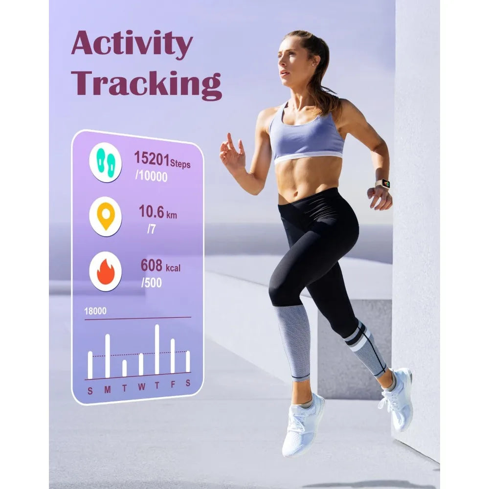 Smart Watches for Men and Women - HD Screen, Fitness Tracker, Waterproof, Compatible with iOS/Android