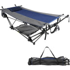 Portable Camping Hammock with Stand, Removable Pillow, Storage Net, Ideal for Adults Outdoors, Beach, Backyard, Garden, Lawn