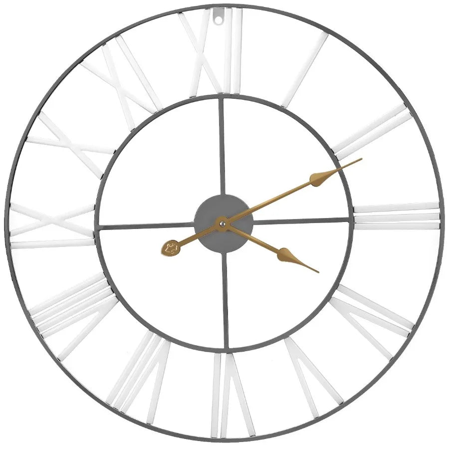 Decorative Large Metal Wall Clock for Living Room - Modern Farmhouse Wall Décor