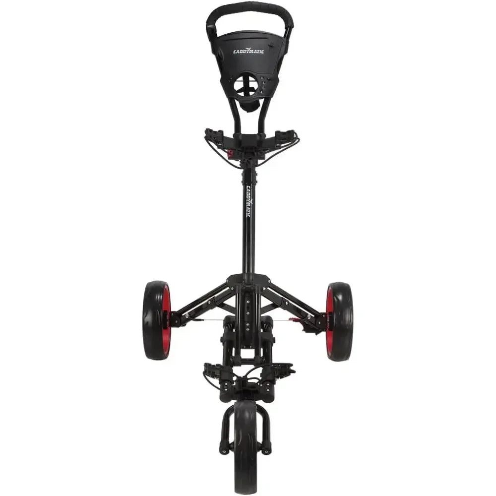 Lightweight One-k Folding Golf Cart in Black and Red