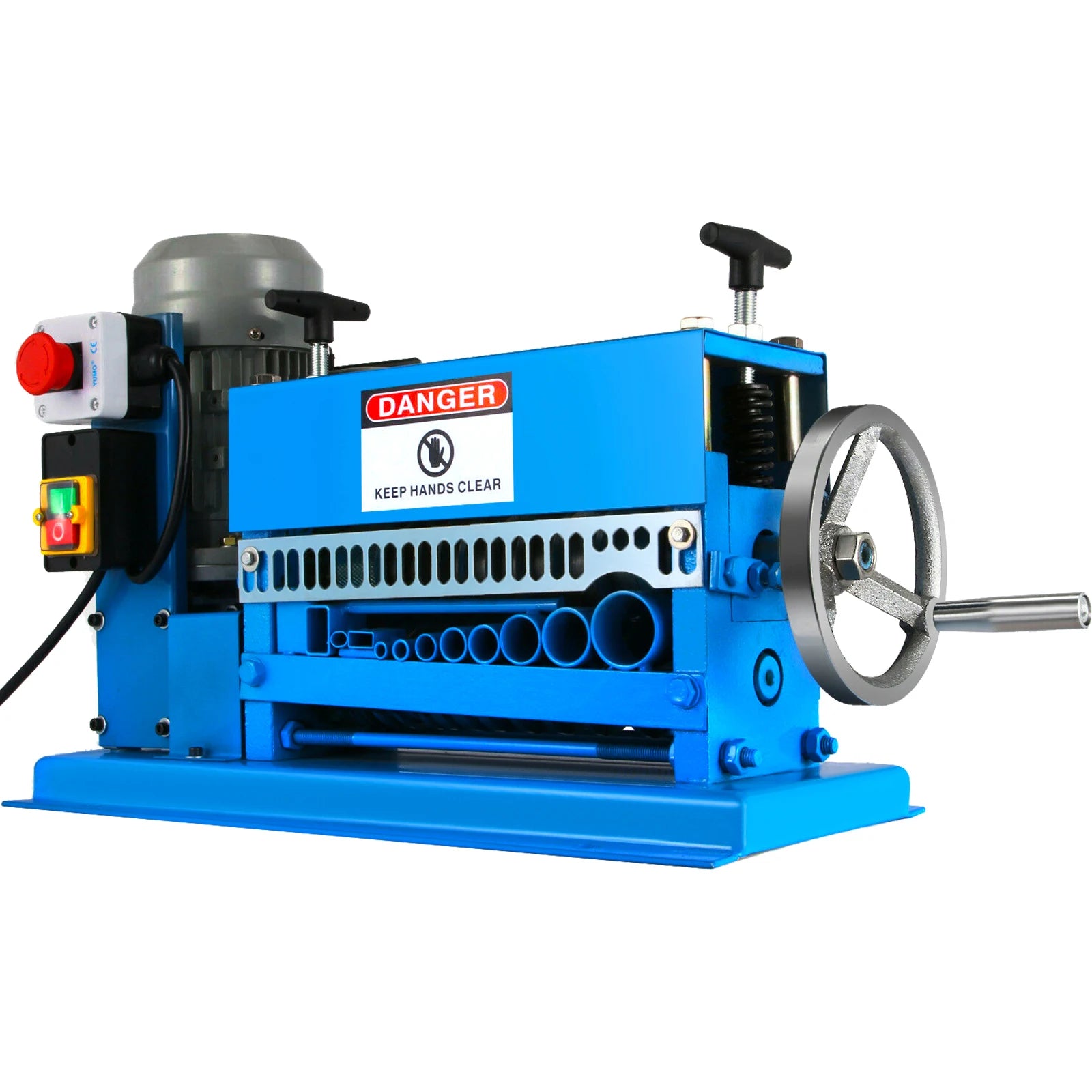 SucceBuy Electric Wire Stripping Machine 370W 1.5mm-38mm Cable Stripper Peeling 11 Channels & 10 Blades Removing Plastic Rubber