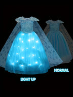 LED Princess Ball Gown Glowin Rapunzel Costume for Girls Tangled Rapunzel Frock Light up Cosplay Dress Christmas Toddler Girl