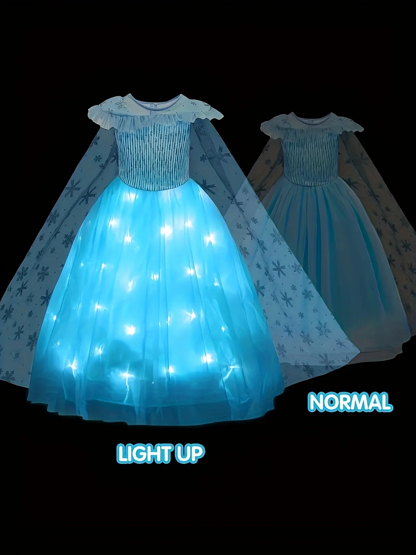 LED Princess Ball Gown Glowin Rapunzel Costume for Girls Tangled Rapunzel Frock Light up Cosplay Dress Christmas Toddler Girl