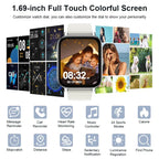 Jxrev Smart Watch, Fitness Tracker Watch for Men Women, 1.69'' Touch Smartwatch Fitness Watch with Ultra Thin Watch.