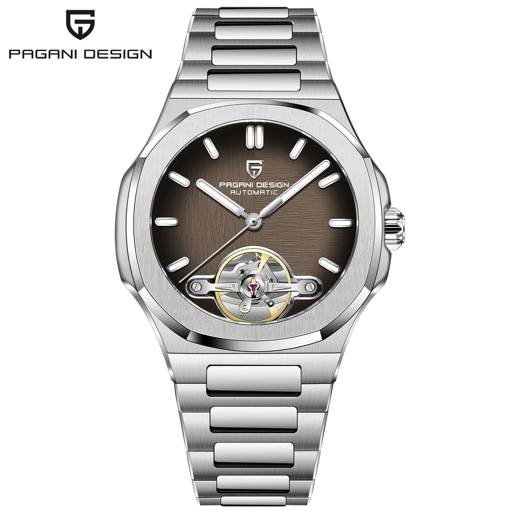 PAGANI DESIGN 2026 Men's Watch Skeleton Luxury Gold Automatic Watch For Men New Stainless steel  Business Mechanical Wristwatch
