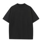 Summer Men Classic Basic Round Neck Short Sleeve White Solid T Shirt Pure Cotton Plus Size High Quality Daily Casual Top