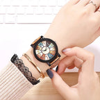 Women's Vintage Leather Quartz Watch, Casual Retro Wristwatch with Soft Genuine Band, Classic Dial, Luminous Needles, Waterproof Daily Use, Ideal Gift for Mom, Wife, Girlfriend on Any Occasion