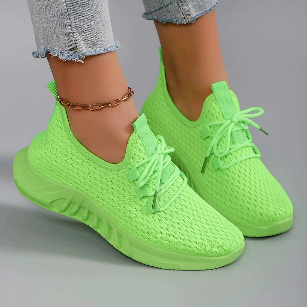 Women's Breathable Mesh Flat Shoes Casual Sports Sneakers Summer Walking Shoes Clearance Free Shipping