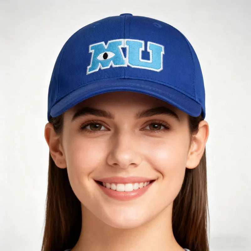 Monsters University Mike Wazowski MU Letter Embroidered Baseball Cap Fashionable Snapback Hat