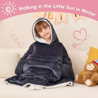 Wearable Blanket Hoodie,Oversized Blanket Sweatshirt with Sherpa Teen Girl Gifts for,Youth, Boys, Girls, 8-15 Year Old Girl Boy