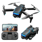 Drone, equipped with 2 batteries, brushless motors, 3 HD cameras, intelligent obstacle avoidance, video transmission, optical flow navigation, flight path control and gravity sensor, including remote control, Black