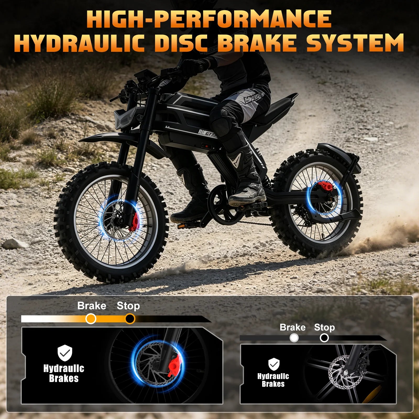 Electric Bike GT73 Off-Road Ebike 70Kmh 3000W Brushless Motor 58V30AH Lithium Battery New In Ebike Adult Electric Motorcycle