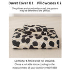 Fashionable Leopard Print Three-Piece Duvet Cover Set (1 Duvet Cover + 2 Pillowcases) Made of Ultra-Soft, Breathable Fabric, Skin-Friendly, Comfortable, Breathable, Machine Washable, Suitable for All Seasons, Elegant and Exqu