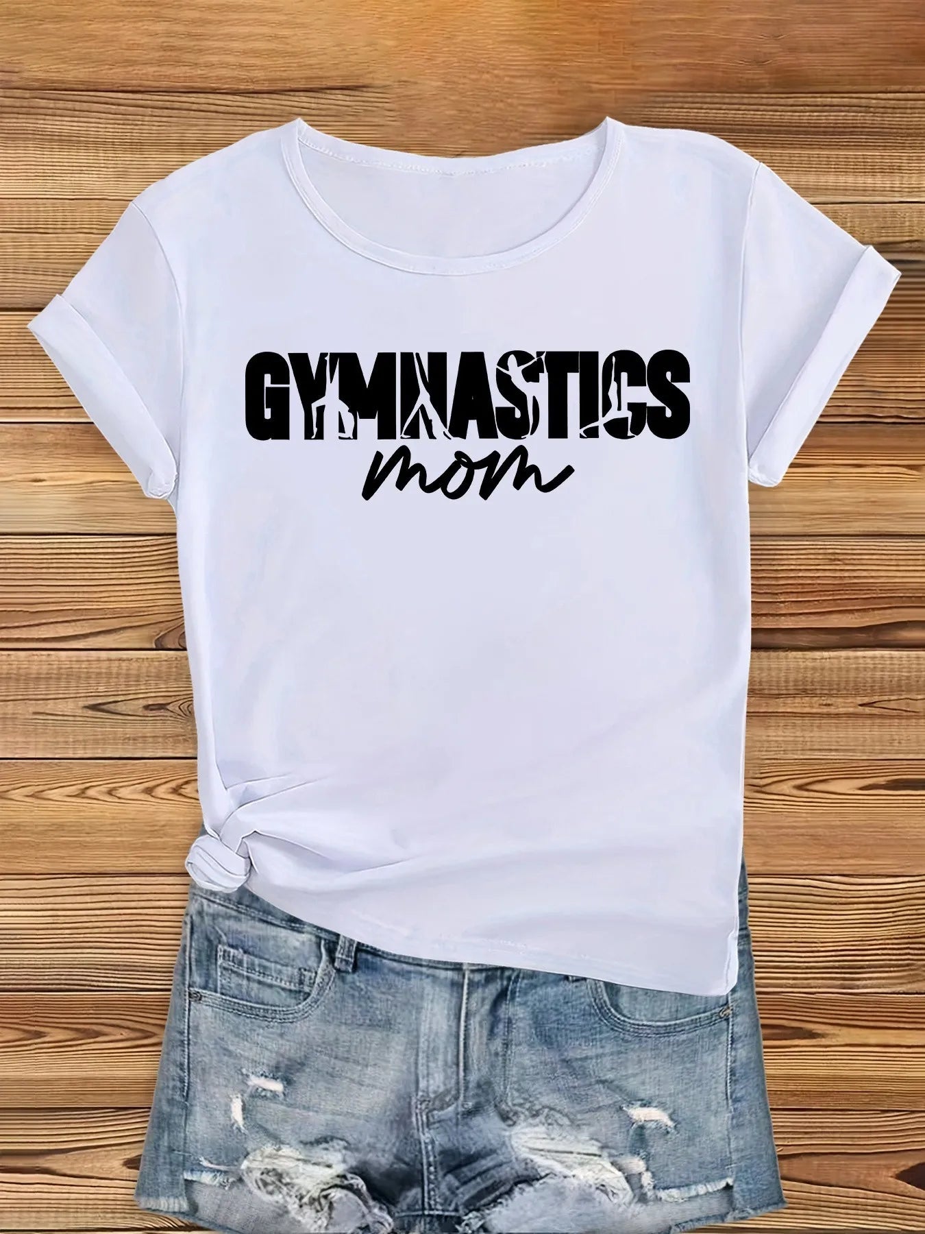 Plus size women's short sleeve T-shirt Gymnastics Mom breathable fabric summer outfit women's clothing