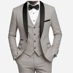 Men'S Wedding Best Man Dress Suit | New Business Casual Suit Set, Regular Fit, Lapel Collar, Solid Color, Button Details