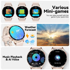 EIGIIS 2026 2-in-1 Smart Watch with Hidden Earbuds 1.39"IPS HD Screen 280mAh Sports Fitness Tracker Heart Rate Monitor for Women