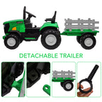 12V Kids Electric Tractor Ride On Toy With Dual Motors, 4 Wheel Battery Powered Farm Vehicle, 4 MPH Toddler Quad For Ages 3-6