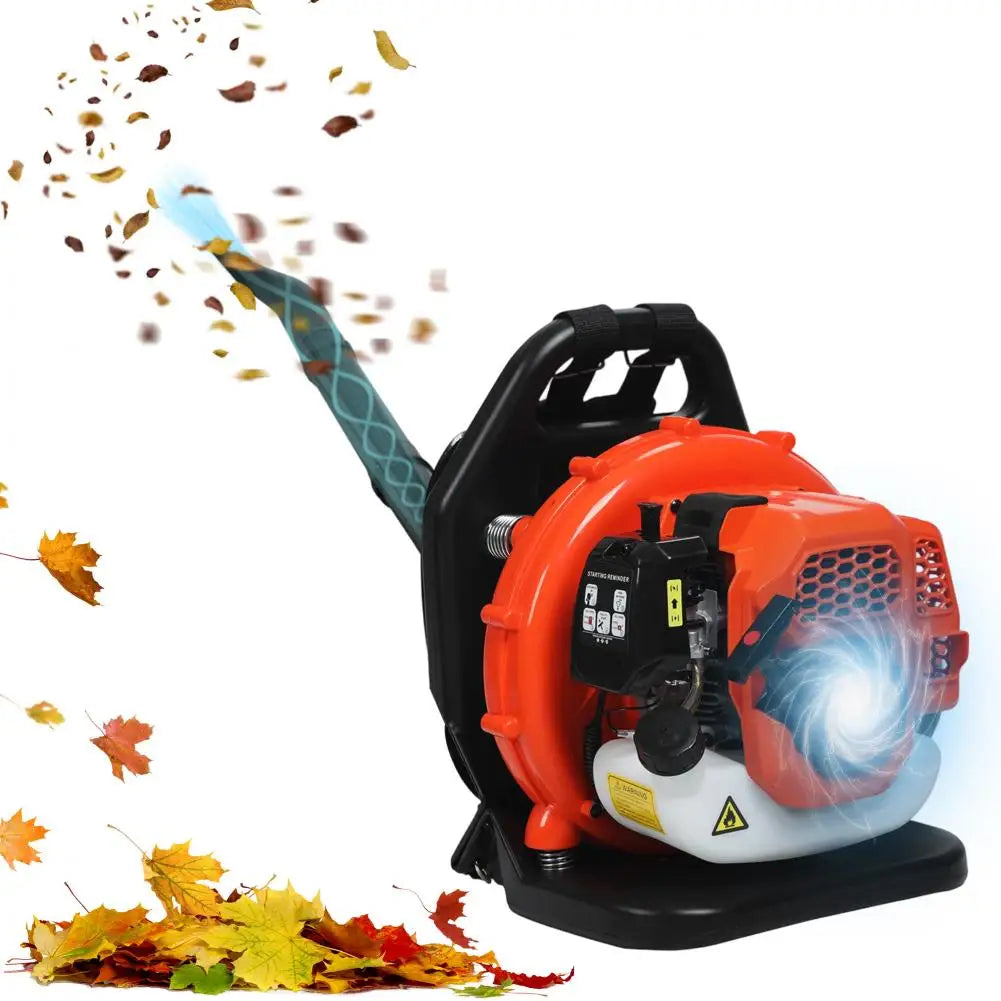 52CC Petrol Backpack Leaf Blower, 2-Stroke 550CFM Dust Blower, Cleaning Lawn Care Yard Work Landscaping Snow Removal Leaf Blower