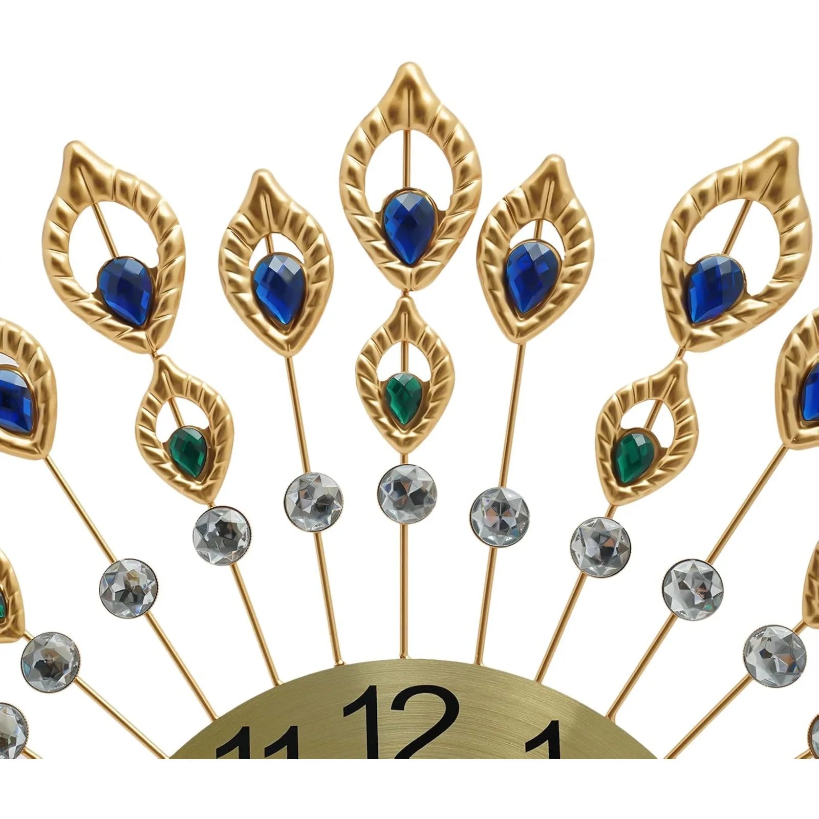 Wall Clock, 26.4" Peacock Wall Clock, Wall Mounted Decorative Clocks Gold, Modern 3D Clocks , Large Round Metal Silent Non-Ticking, for Living Room Decor