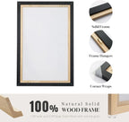 Set of 3 Framed Black Beige Neutral Abstract Canvas Wall Art Prints 24 X 36 Inch, Simple Tone Wall Decor for Living Room Hallway Stair Office Indoor Home Display