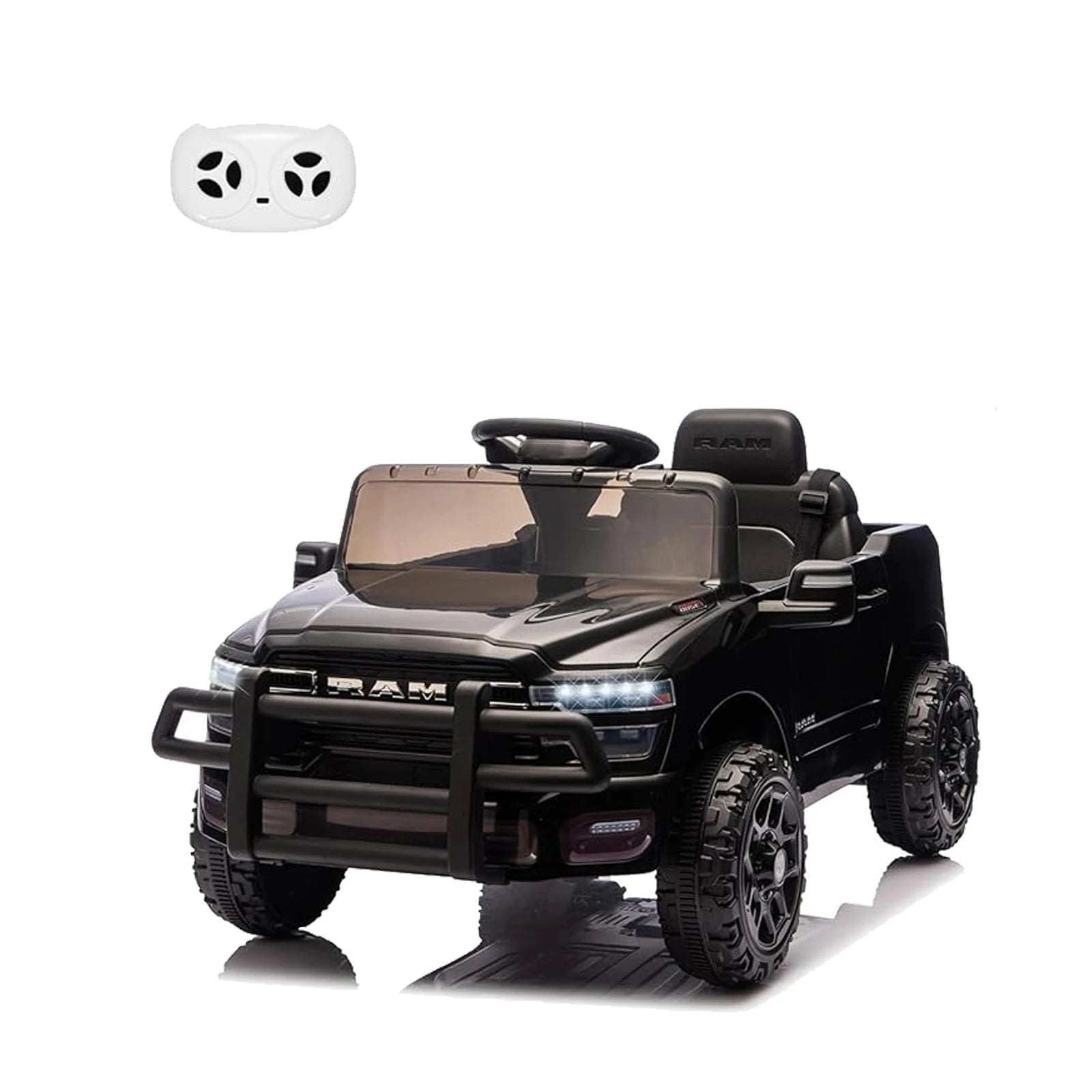 kids Ride On Cars, Licensed RAM 12V Electric Ride On Truck Car w/Remote Control, Electric Pickup Car for Toddlers, Spring Suspension, LED Lights, Music, Ride On Toys