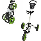 Lightweight One-k Folding Push/Pull Golf Cart in White and Green