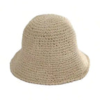 1pc Women's Bucket Hat, Hollow Woven Bucket Hat, Fashionable Bucket Cap, Casual For Spring/Autumn Outings, Travel, Beach,