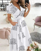 Solid Wrap Midi Dress Elegant Women Dress Mid Short Sleeve V Neck Tie Waist Pocket A-line Office Daily Summer