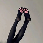 Womens Thigh High Stockings Cat Paw Pad Ladies Girls pink Long Over 3D Above Knee Socks Cosplay Lace Lolita Harajuku Y2k female