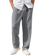 Men's Casual Cotton Linen Pants Loose Straight Breathable Summer Trousers Comfortable Linen Clothing