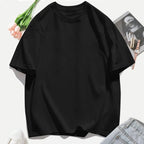 Short Sleeve T-shirt Minimalist Solid Plain Cotton O Neck Oversized Loose Sport Daily Women Summer All Season